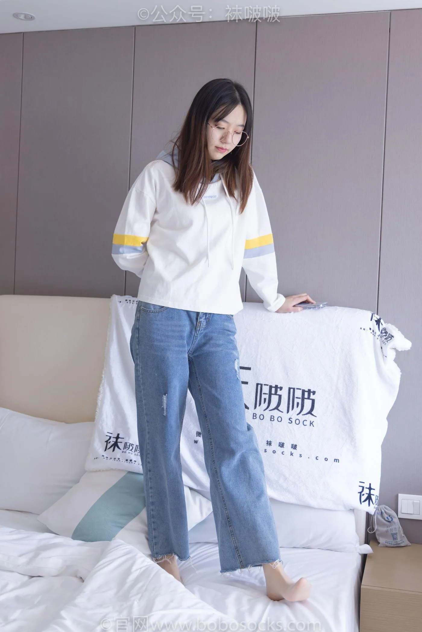 [BoBoSocks袜啵啵]NO.080 小甜豆-帆布鞋、白棉袜、肉丝（花絮版） [140P]插图7